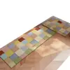 Temu Tapete de Cozinha Americano Retro Color Block Veludo Cristal Absorção de Água Absorção de Óleo Fundo Antiderrapante Personalizável