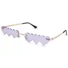 Gafas de Sol de Corazón para Mujer Tendencia Nicho Estilo Coreano Sin Marco Personalizadas Gafas de Sol de Moda Retro de Gama Alta 198 1209
