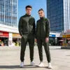 Conjunto de Chaqueta Cardigan con Cuello Alto de Moda Transfronterizo para Hombres y Mujeres, Ropa Deportiva Versátil Elegante y de Moda para Primavera y Otoño