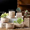 Vaso de flor suculenta cerâmica vaso de árvore velha diâmetro grande liquidação combinação especial cerâmica grossa retangular com prato criativo