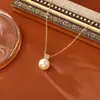 Estrella de Ocho Puntas de la Suerte Bombilla Pequeña Collar de Perlas Cadena para Clavícula Simple Moda de Gama Alta Pendientes Versátiles de Celebridad de Internet