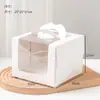 Caja de Pastel de Cumpleaños Gruesa de 4/6/8 Pulgadas Portátil con Ventana Transparente Caja de Empaque para Hornear Elevada Base de Caja de Pastel