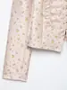 Moda Femenina 2026 Transfronterizo Vintage Botón Metálico Estampado Floral Ajustado Abrigo Corto