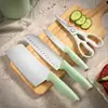 Conjunto de facas doméstico de aço inoxidável faca de cozinha 5 peças tesoura de cozinha multifuncional faca de frutas suplemento alimentar cortador de chef
