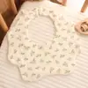 Babero de gasa de algodón puro para bebé, babero de seis capas de 360 grados para recién nacido, babero absorbente antiadherente de dibujos animados