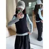 Pantalones de Otoño para Niñas 2026 Nueva Moda Sueltos de Pierna Ancha Casual Infantil Pantalones Cargo Azul Marino para Niños Mayores