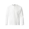Camiseta Henley de Manga Longa Estilo Americano Minimalista 2025 para Homens e Mulheres Nova Retrô Solta Versátil Casual Versátil Cor Lisa