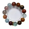 Frijoles de Azúcar ArcoírisÁgata Amarillo de Cristal NaturalPulsera Fantasma Roja para Mujer, Pulsera Versátil para Regalo al por Mayor