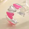 Pulseras Metálicas con Forma de Corazón de Moda Europea y Americana para el Día de San Valentín, Regalos Navideños, Pulseras Abiertas con Forma de Corazón, Venta al por Mayor de Fabricantes
