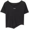 Camiseta de Manga Corta con Diseño Irregular para Mujer, Estilo Coreano de Verano 2026 Nuevo Estilo Chica Caliente Puro Deseo Top Base Blanca