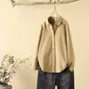 Camisa de manga larga gruesa, estilo casual de moda versátil, estilo literario, cuello pequeño liso, cepillada, de un solo pecho, primavera y otoño 2026
