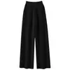 Nuevos Pantalones de Cachemir de Color Sólido de Pierna Ancha para Mujer Otoño/Invierno, de Cintura Alta, Adelgazantes, de Punto Recto, Casuales