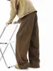 Calças Cargo Patchwork Desconstruídas Maillard Masculinas e Femininas Outono Novo Vibe High Street Calças Casuais Largas Versáteis Calças de Perna Reta