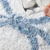 Alfombra de suelo antideslizante absorbente con lazo para uso doméstico, alfombrilla de pie en forma de U engrosada con mechones para baño y inodoro