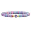 Amazon Novo Bracelete Elástico com Contas de Argila Macia Boêmio Feito à Mão Amor Bracelete de Cerâmica Pintada Mista para Mulheres