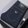 Jeans Branco de Alta Qualidade Lyocell Tencel Três Provas para Homens, Novo Estilo Outono, Slim Fit, Elástico, Fashion