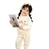Conjunto Feminino Estilo Coreano Novo para Primavera e Outono 2026: Conjunto Duas Peças com Moletom de Manga Longa Estampado em Nuvem e Calça Jogger