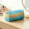 Bolsa de Almacenamiento Multifuncional para Etiquetado y Cumplimiento de Pedidos Temu, Bolsa de Maquillaje de Gran Capacidad, Tridimensional, No Colapsable, Estampado de Felpa