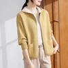 Cárdigan de punto de talla grande para primavera de 2024 para madre, chaqueta con capucha estilo occidental para mujeres de mediana edad y mayores, chaqueta que reduce la edad