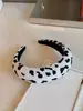 Diadema Vintage Estilo Coreano Estampado de Leopardo para Cuatro Estaciones con Diseño de Corona Alta, Diadema Elegante y Ligera de Tela