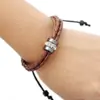 Punk nueva joyería popular japonesa y coreana nueva pulsera tejida de piel de vaca pulsera de cuero genuino ventas directas de fábrica