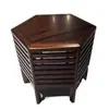 Banqueta Hexagonal para Armazenamento Estilo Chinês, Banqueta Doméstica de Madeira Maciça com Encaixes de Espiga e Furo, Mesa de Centro Simples para Sala de Estar Estilo Antigo, Banqueta Baixa para Trocar Sapatos, Empilhável