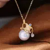 Accesorios DIY Marco para Colgante de Perla Oculta de Plata de Ley S925, Marco de Plata para Colgante Vintage Dinámico Producto Semi-terminado 10-13