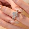 Anillo para mujer S925 plata de ley corona de alas en V 1 quilate boda moissanita joyería transfronteriza soporte vacío al por mayor