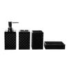 Baño plástico de cuatro piezas transparente cuadros diamante fábrica mayoreo baño enjuague bucal soporte para cepillo juego de cuatro piezas