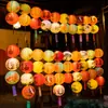 Decoraciones Estilo Chino para el Festival de Medio Otoño, Linternas Plegables de Papel Estilo Antiguo con el Carácter "Fu", Adivinanzas de Linternas, Decoraciones Festivas para la Escena del Festival de Primavera y el Festival de las Linternas