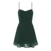 Transfronterizo 2026 Verano Nuevo Estilo Francés Picante Retro Color Sólido Ajustado Sexy Vestido con Tirantes de Volantes