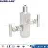 Válvula manômetro de pressão com rosca interna e externa 1/2NPT Aço Inoxidável SS316