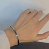Pulsera de Acero de Titanio, Moderna y Sencilla, No se Desvanece, Pulsera Lisa de Acero Inoxidable para Mujer, Pulsera de Anillo Liso Electrochapada al Vacío