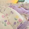 Juego de cama de dibujos animados de algodón puro de cuatro piezas 2025 Nuevo Invierno Ropa de cama para niños Sábanas Cubre edredón Juego de cama de tres piezas para dormitorio
