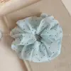 Scrunchie Grande Estilo Francês com Bolinhas Suaves e Textura de Rede, Elástico Elegante para Coque, Corda para Rabo de Cavalo, Novo Acessório de Cabelo para Mulheres