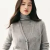 Cárdigan de cachemira ligero y elegante con cuello en V y botones para mujer, con un chaleco de punto jacquard, diseño sin mangas, perfecto para usar en capas e ideal para el invierno