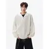 Sudadera Holgada para Pareja Diseño Original para Hombre Solapa Yu Nueva Versátil Falso Dos Piezas Otoño Casual Universitario Sensación