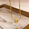 Colar com Passepartout Dourado Escovado Estilo Retro Francês Buchelati Design de Nicho Pingente Distintivo Colar Exquisito
