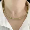Collar de Perlas de Vidrio Verde Shijia para Mujer Primavera y Verano, Diseño de Bombilla Pequeña, Collar en Capas de Lujo Ligero, Cadena para Clavícula, Cadena para Suéter
