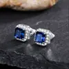 Brincos Tiliani de Luxo Leve, Brincos Quadrados Femininos Exquisitos, Brincos de Zircônia Totalmente Cravejados com Pedras, Atacado de Joias Transfronteiriço