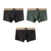 Ropa interior de seda de hielo para hombre Huajielong nueva, color sólido, venta al por mayor, cintura media, talla grande, transpirable, boxer briefs para hombre, se puede entregar en su nombre