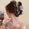 Pinza para el pelo con lazo de malla para mujer, estilo de alta gama, nuevo modelo 2025, pinza para el pelo grueso, pinza de tiburón para la parte trasera de la cabeza, accesorio para el pelo de principios de primavera