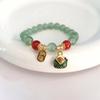 Pulsera Lunar Gris Ojo de Gato Imitación para Mujer, Colgante de Campana Simple, Regalo de Cumpleaños para Mejor Amiga, Estilo Ins de Vidrio