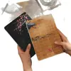 Caderno Impresso Natural Estilo Chinês, Bloco de Notas de Bambu Estilo Antigo, Livro de Registro de Reuniões de Escritório Espesso