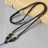 Corrente de Suéter Grossa, Cordão de Colar Trançado Artesanal de Ágata, Cordão de Pedra Jade, Cordão com Pingente de Jade, Cordão com Pingente de Abelha de Cera de Jade