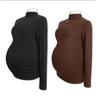 Ropa de Maternidad para Otoño e Invierno, Terciopelo Térmico de Doble Cara, Nueva Ropa Exterior para Madres Embarazadas, Talla Grande, Cubre Vientre, Aspecto Adelgazante, Camiseta Térmica de Moda
