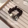 Estilo Coreano Nuevo Diamante Flash Flor Anillo para el Cabello de Intestino Delgado Alto Valor de Belleza Cuerda para el Cabello de Niña Elegante Cuerda para el Cabello con Bola de Perlas