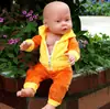 Roupas para boneca American Girl de 18 polegadas conjunto de pelúcia com capuz 43cm boneca de verão animal fofo pijama com zíper