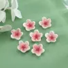 Pequeño accesorio de flor de cinco pétalos perforada hecho de material acrílico para aretes DIY, clips para orejas, pulseras, abalorios y materiales de pintura decorativa