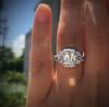 Anillo Wo Cheng Deseo Venta Caliente Nuevo Princesa Cuadrado Simulación Diamante Anillo Propuesta de Boda Diamante con Forma de Quilate Anillo de Boda para Mujer